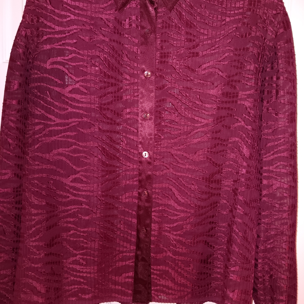 Rafaella Burgundy Animal Print Blouse